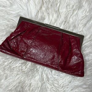 Red Patent Leather Frame Clutch